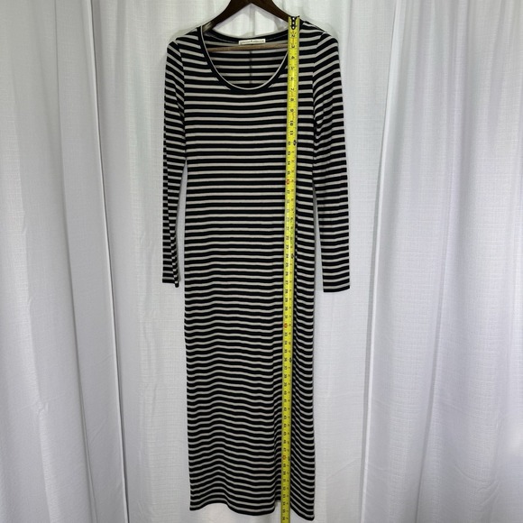 PERUVIAN CONNECTION Andover Long Sleeves Scoop Neck Striped Maxi Dress Medium - Picture 12 of 15